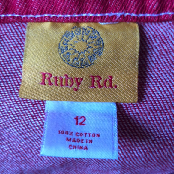 BF sized/ crop retro style, Red denim zip jacket♥️ - Picture 5 of 6